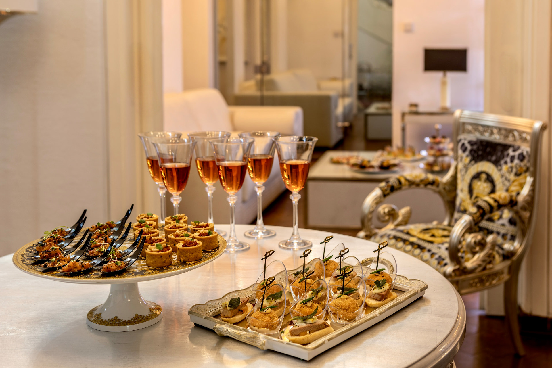 Elegant catered reception styled by LaVieEstBelle